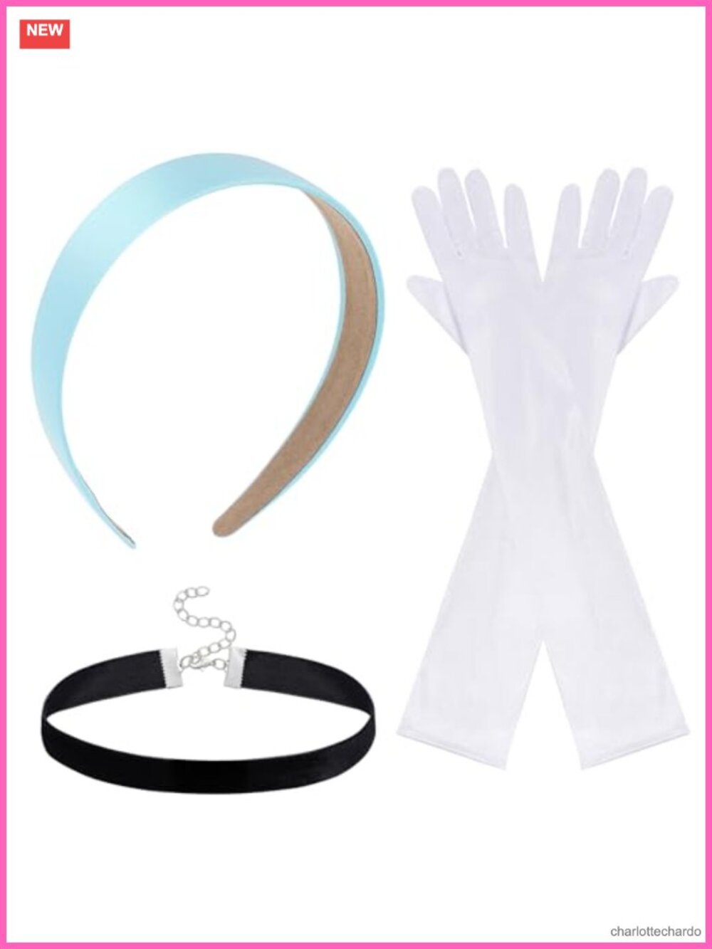 Princess Costume Accessory Set Long Gloves Headband Choker